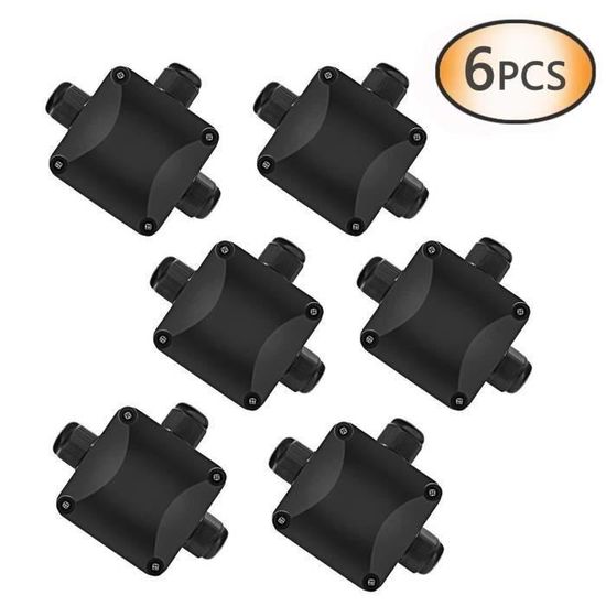 Boîte De Jonction Étanche LOTUSWILD IP68 - Lot De 8 - 3 Voies - Pour Câbles 5.5-10mm - Extérieur/Souterrain