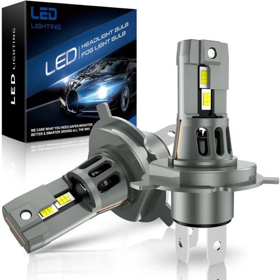 Ampoules H4 Led Phare Avec Ventilateur, 23000Lm 6500K Blanc 600% ...