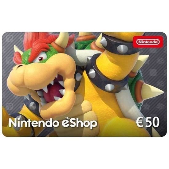 Carte cadeau numérique de 50€ à utiliser sur le Nintendo eShop