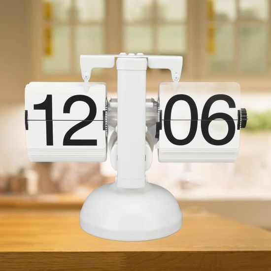 Horloge numérique rétro à bascule, horloge à quartz automatique à la