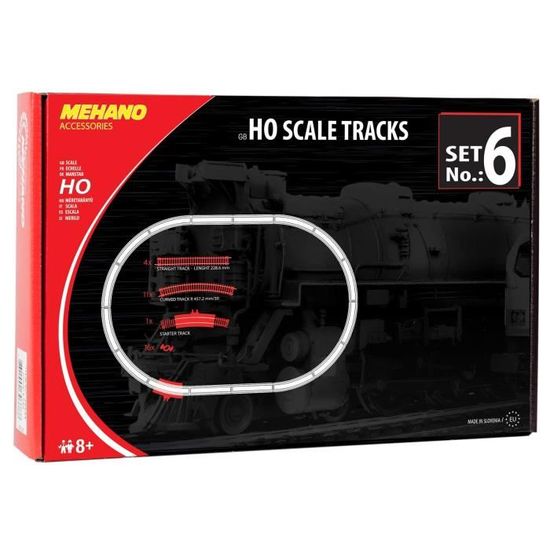 Set De Rails Mehano - 2 Droits 8 Cm + 2 Courbés 9 Cm - Largeur 3 Cm - Pour Trains Miniatures