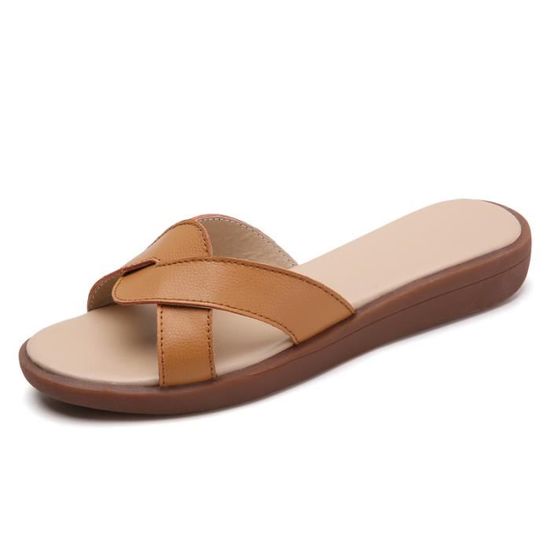 Sandales Compensées Femme été - Mules Confort Semelle épaisse