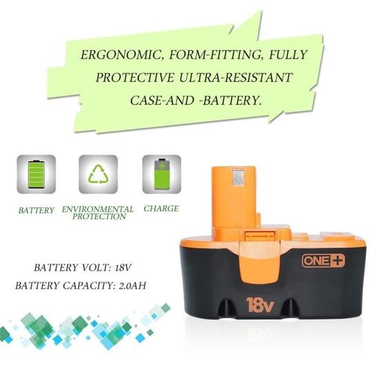 Batterie Ni-MH 18.0V 3000mAh Pour RYOBI BPP-1817M Par ABOUT