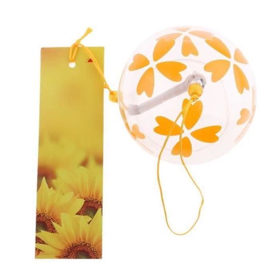 Carillon à Vent Japonais En Métal Fenteer - Décoration Vintage Pour Jardin Et Maison, Jaune (35 Cm)