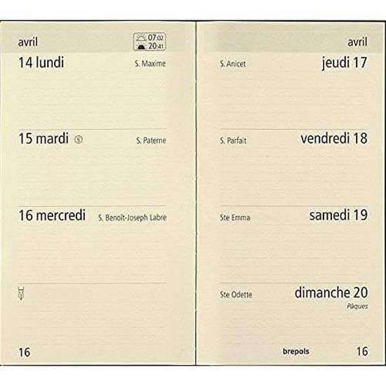Brepols Scolaire - agenda 1 jour par page - 115 x 169 mm Pas Cher
