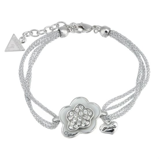 Bracelet GUESS Femme - Acier Inox Argenté Avec Brillants - Modèle DAKTARI - Neuf Avec étiquettes