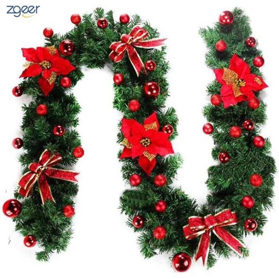 Guirlande lumineuse Imitation sapin Décoration Noel 2.7 m pour la maison, l