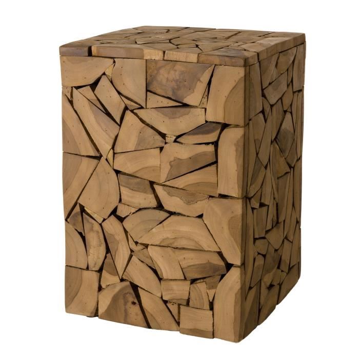 Table d'appoint carrée mozaïc - Teck - 30 x 30 cm