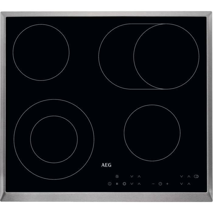AEG HK634060XB, Intégré, Céramique, Verre-céramique, Noir, 750 W, Rond