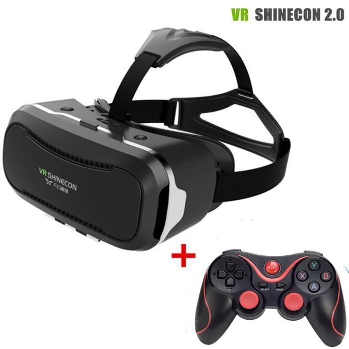 VR SHINECON 2 Casque de Réalité Virtuelle 3D IMAX Vidéo lunettes pour les Films Jeux 4-6 pouce Téléphones Intelligents + Bluetoot