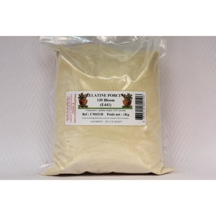 Gélatine alimentaire porcine poudre sachet de 1Kg