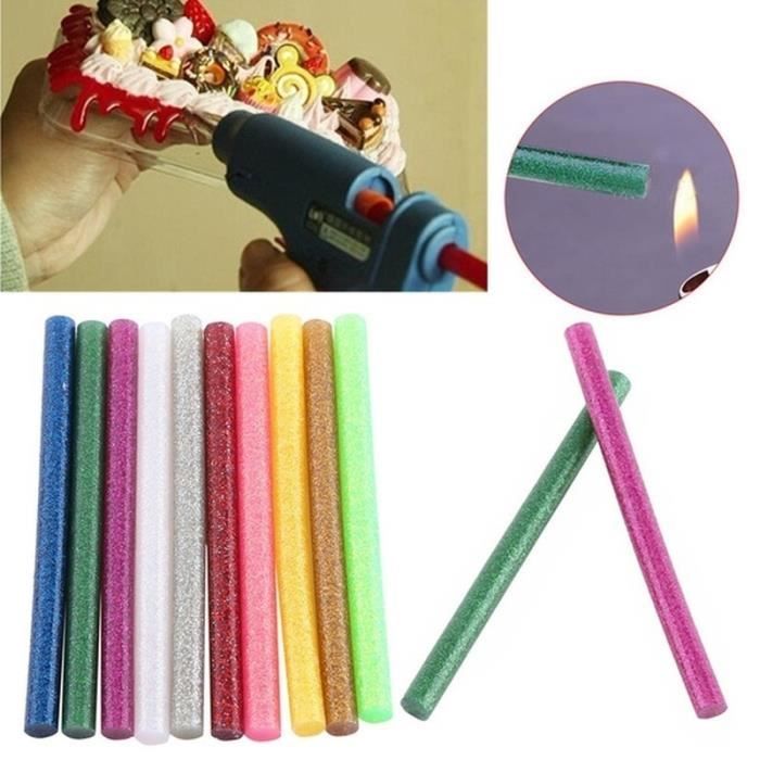 5 couleurs bâton de colle (10pcs) 10pcs coloré bâton de colle pour pistolet à fusion chaude 7mm * 100mm couleur de mélange bâton de