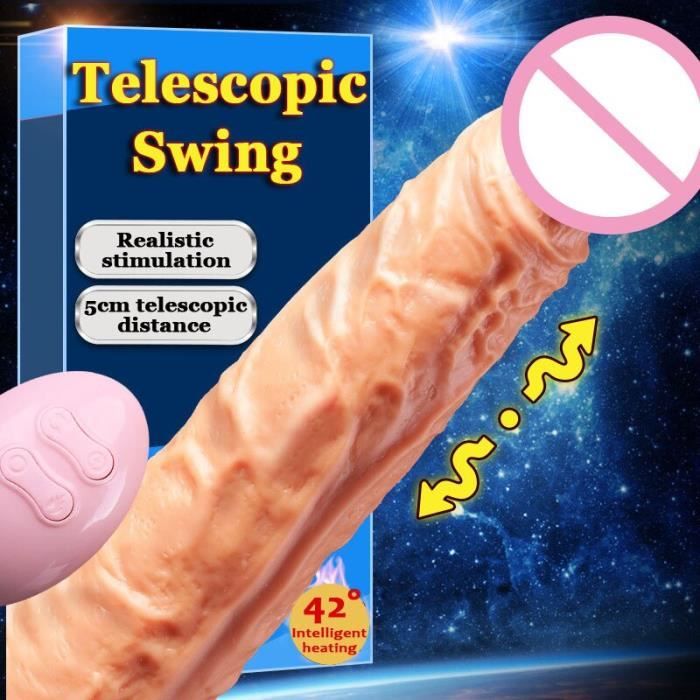 GODEMICHET - RABIT - VIBROMASSEUR,Pénis réaliste gode automatique télescopique balançoire chauffage Long - Type swing heating S