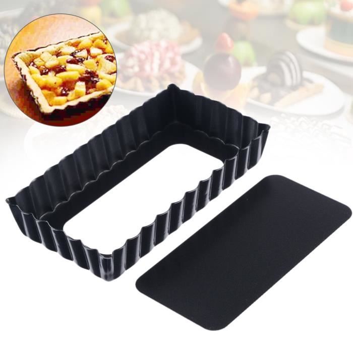 Moule à tarte antiadhésif rectangulaire Poêle à tarte avec fond amovible plateau de cuisson 1 pièce