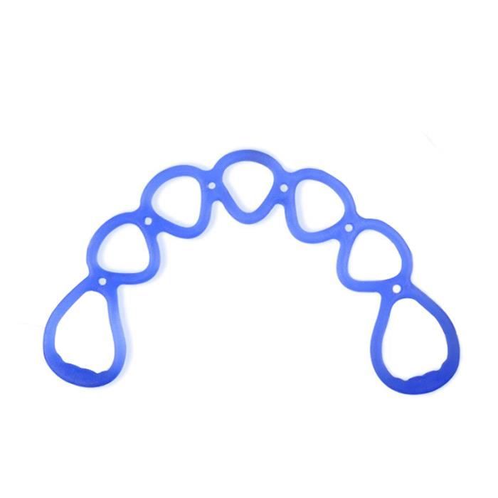 DAMILY® Corde de tension yoga - Cordon de serrage prolongé - Dispositif de tension flexible - A sept trous - Bleu