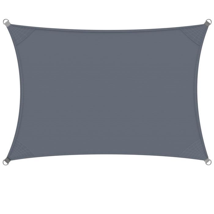 Voile d'ombrage Auvent Oxford Rectangulaire 2x4m Anthracite Jardin balcon