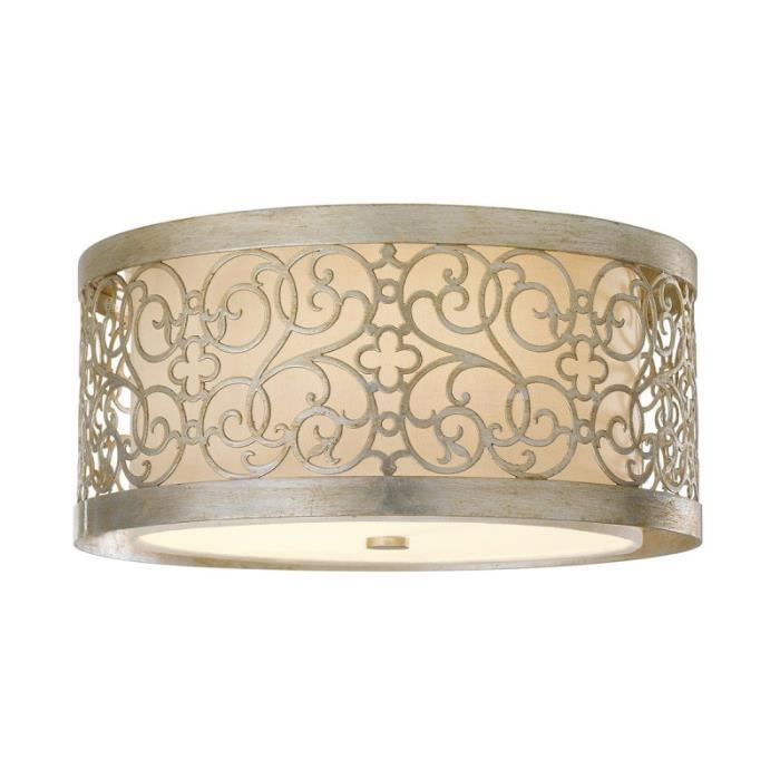 Plafonnier Arabesque, feuilles d'argent