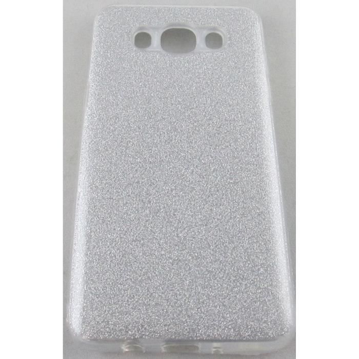 coque samsung galaxy J5 2016 grise à paillettes