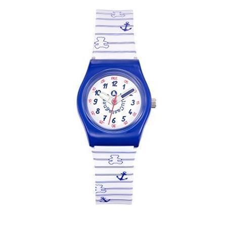 Montre Fille LuluCastagnette Blanche Ancre Bleu - 38774 -