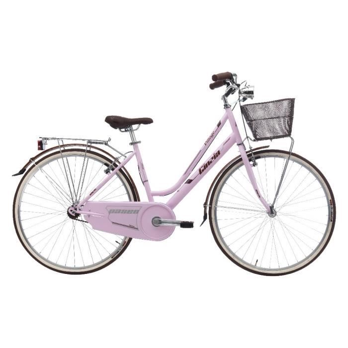 élo Femme Village Paseo 28 Pouces sans Boîte Vitesses Freins Avant et Arrière à V Brake Mat Rose