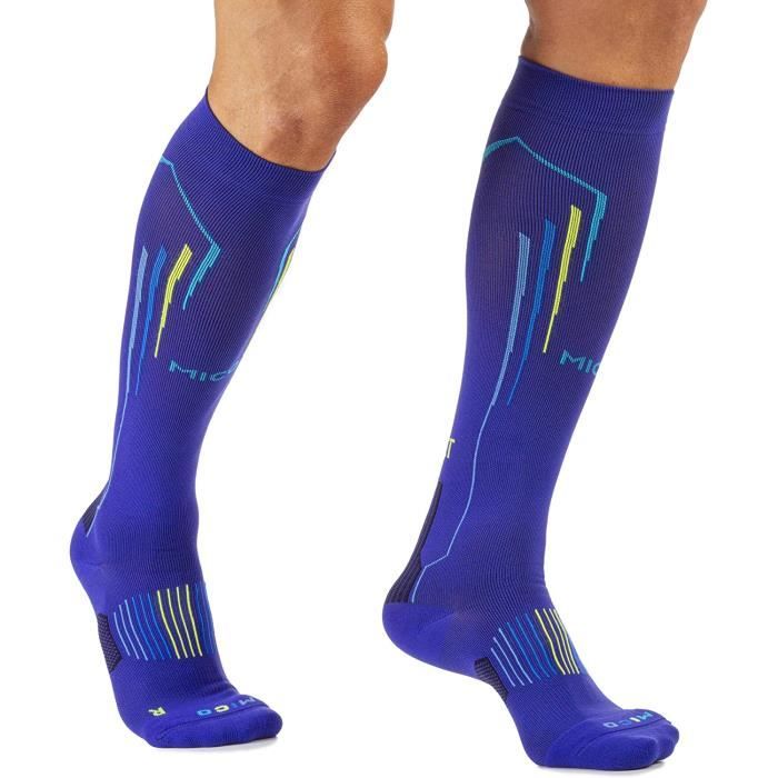 MICO Chaussettes Running Lumière Longues En Maillot Nylon + Fibre Lycra, Oxi-Jet Compression Oxygène+Récupération+Énergie) 100%...