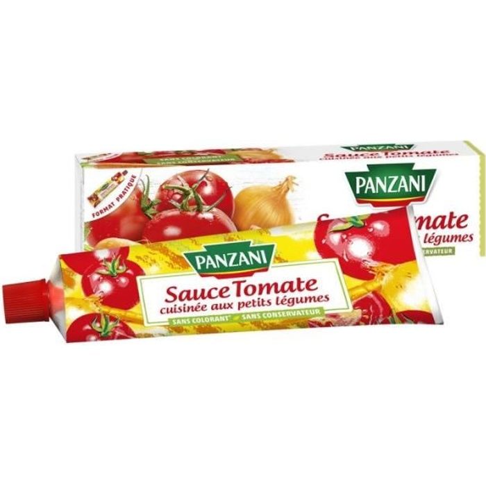 PANZANI - Sauce Tomates Cuisinées Légumes Tube 180G - Lot De 4