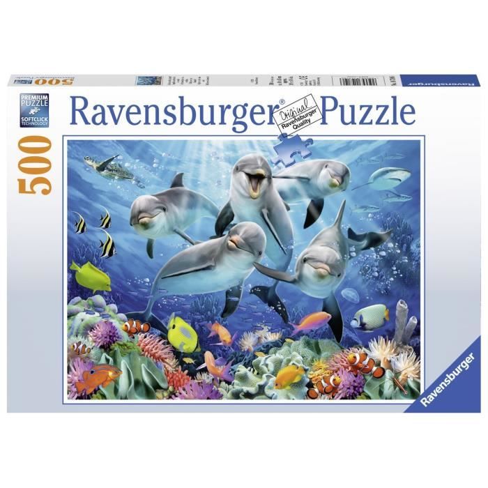 Puzzle 500 pièces Dauphins dans la Barrière de Corail