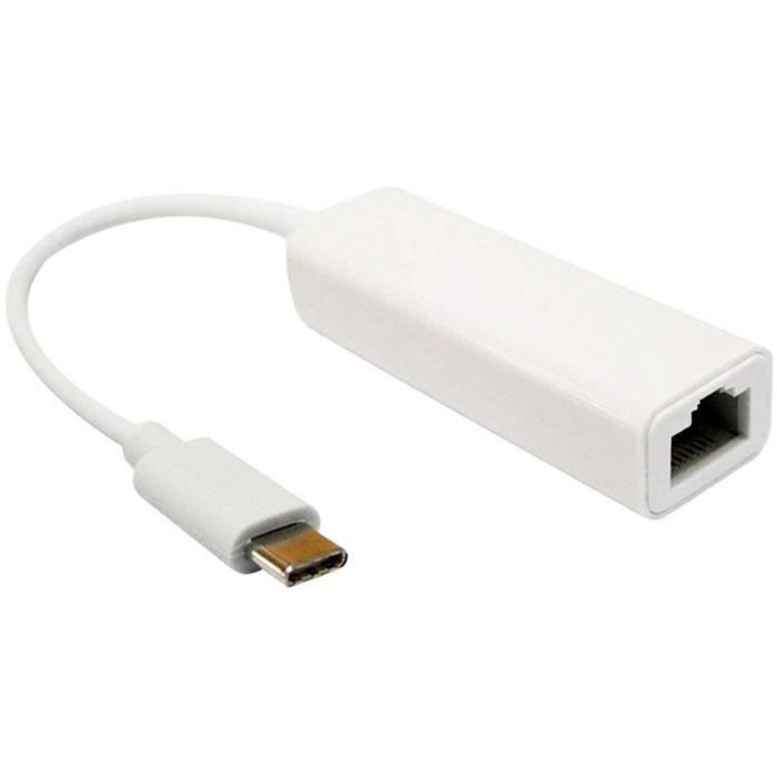 Adaptateur USB-C Vers Ethernet Gigabit - Connexion RJ45 Filaire - Modèle WKCDK01 - Gris Foncé
