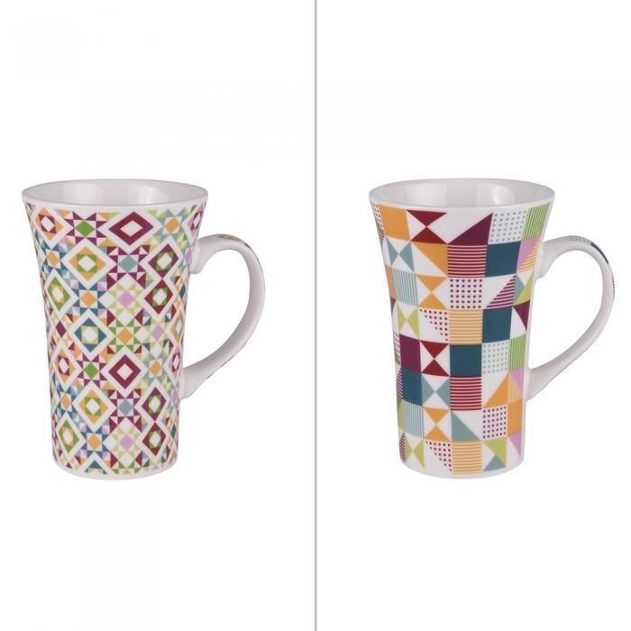 Coffret 2 mugs xl brazilia 55 cl - Table Passion Multicolore