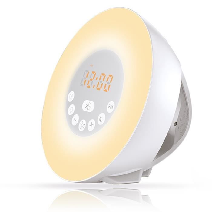 TD® Son Bluetooth sans fil, chambre à coucher, chevet, lampe de réveil, lumière d'ambiance colorée