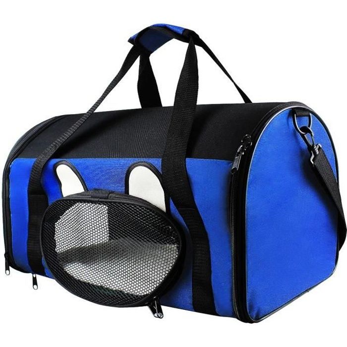 Sac de Transport pour Animaux, Sac pour Chats et Chiens, 50 x 31 x 29 cm, Bleu, Matériau: Mesh material, Polyester