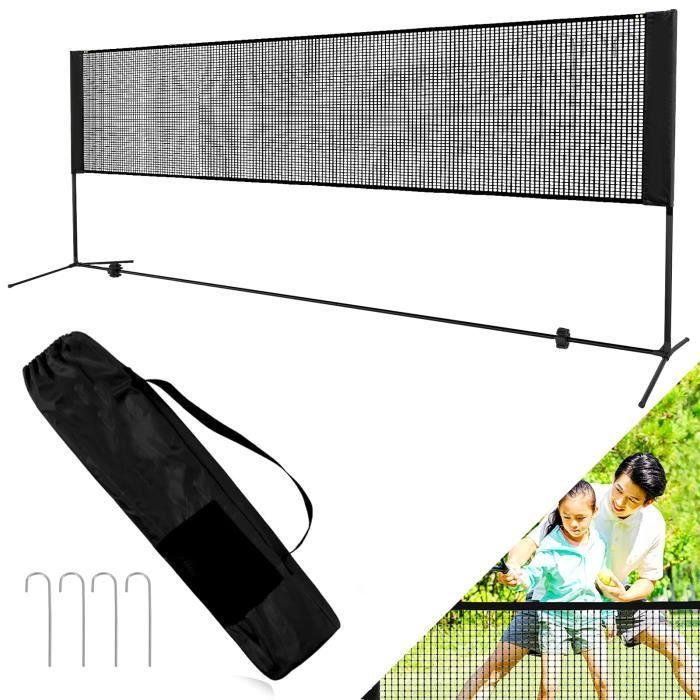 UISEBRT 5m Filet de Badmintonnet d'extérieur Réglable en Hauteur pour le Jardin avec Armature en fer Stable et Sac Portable