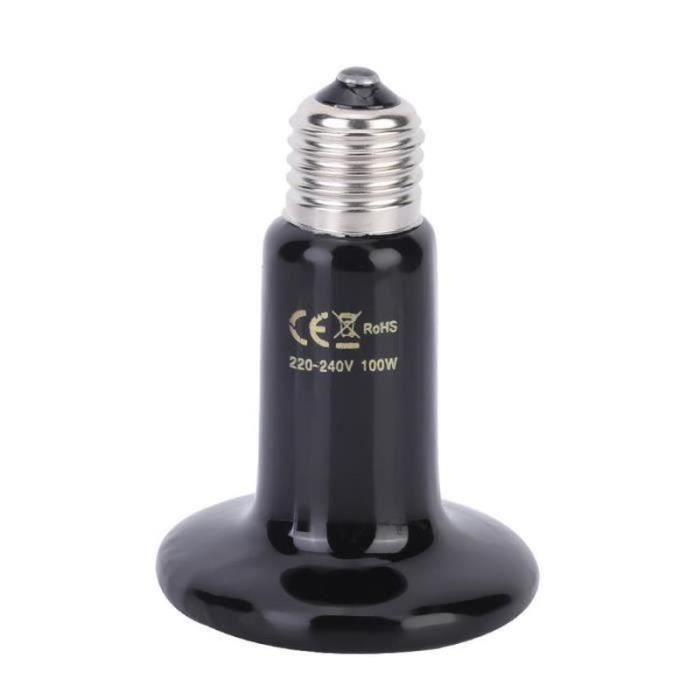 KL06223-Lampe chauffante E27 Lampe Chauffante Infrarouge-Lampe Lumière pour Reptile Animal Céramique Chaleur animale 220V-240V