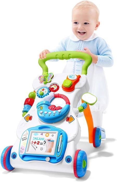 Trotteur Assis-debout Trotteur En Bébé Avec Jouets Montessori