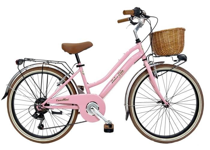 Velo Enfant Dolce Vita By Canellini Retro Fille Junior 24 Rose Cdiscount Sport
