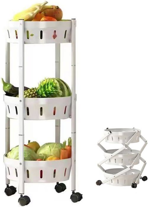 Chariot De Rangement 3 Niveaux Blanc - 10 Cm Largeur - Pour Espaces Étroit Cuisine Salle De Bain