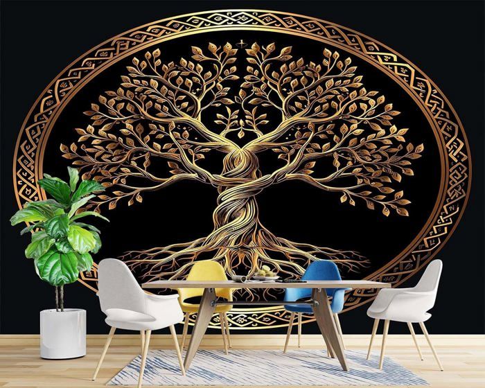 Tapisserie Murale Arbre De Vie 3D – Tissu Polyester 180x230 Cm, Décoration Chambre, Salon, Dortoir