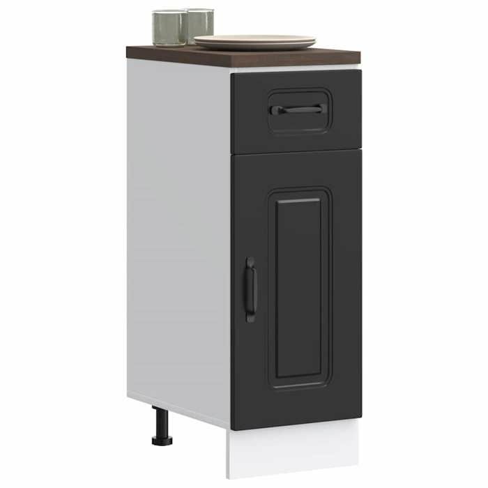 vidaXL Armoire de cuisine Kalmar noir bois dingénierie 853458