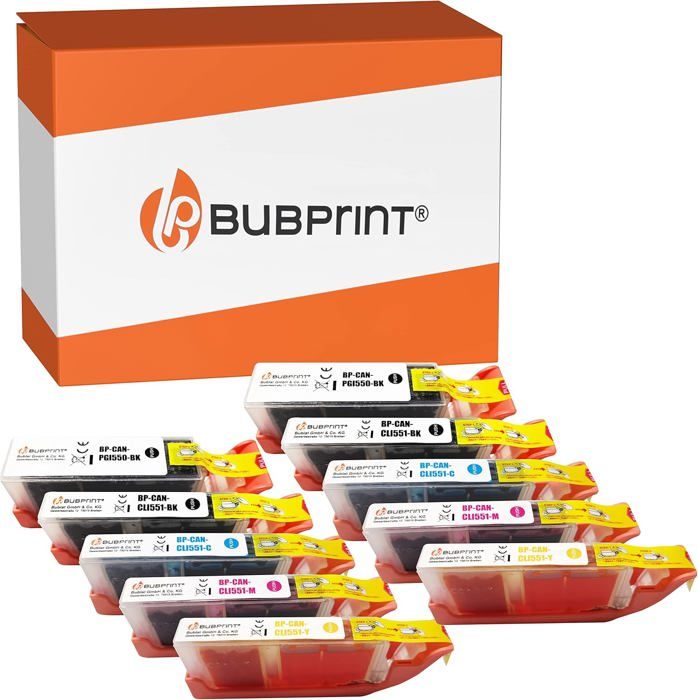 5 cartucce di inchiostro multicolore per Canon Pixma IX6850 IP8750 IP7250 + chip 5 cartucce di inchiostro multicolore per Canon Pixma IX6850 IP8750 IP7250 + chip
