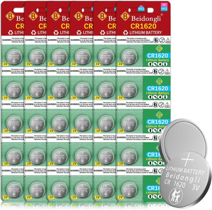 Philips - Lot De 5 Piles Bouton CR1620 Au Lithium 3V - Pour Ordinateurs De Vélo, Calculatrices, Télécommandes - 6