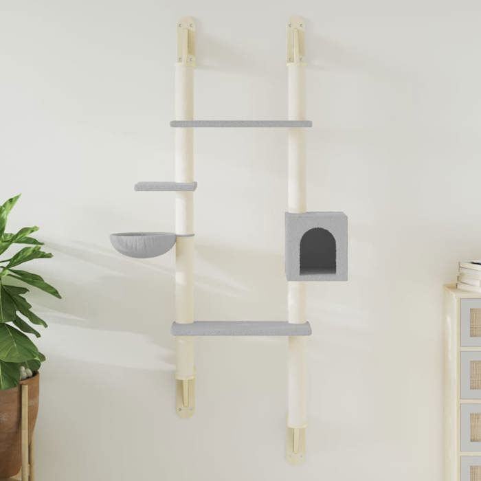 vidaXL Arbre à chat mural avec griffoir gris clair 180 cm tour à chat griffoir pour chat tour à chat murale meuble pour 172402 vidaXL Arbre à chat mural avec griffoir gris clair 180 cm tour à chat griffoir pour chat tour à chat murale meuble pour 172402