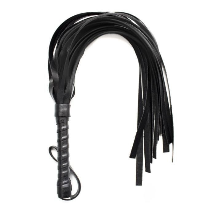 Cravache équestre En Cuir Synthétique Frangée - Longueur 40cm, Poignée Anti-dérapante, Pour Entraînement Cheval
