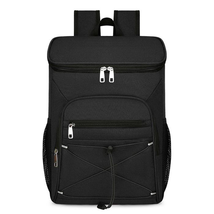 Sac à dos thermique de grande capacité: 20L imperméable à leau noir 44x30x15cm série de sac à dos pique-nique