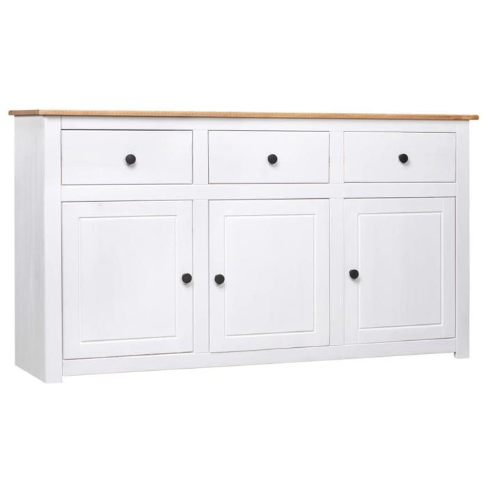 (Blanc) Buffet bahut - Buffet Enfilade Blanc 135x40x80 cm Pin solide Gamme Panama 861109