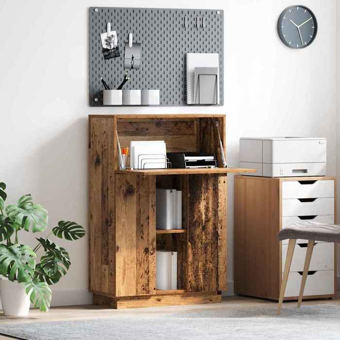 BONNIE®Table Pour Livres/fichiers - Bureau - Bois ancien 715 x 315 x 1065 cm - Bois dingénierie &FR99933