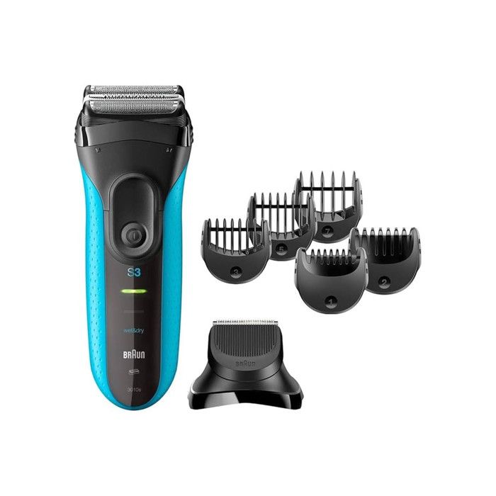 Rasoir électrique - BRAUN - Series 3 3010BT - Wet & Dry - Trimmer - Noir/Bleu