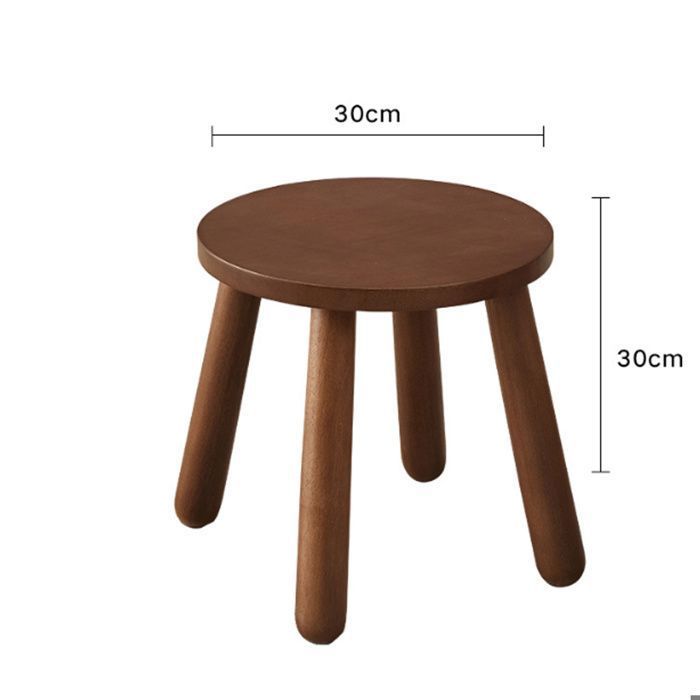 Tabouret en bois repose-pieds selle amovible petit escabeau carré pour enfants mobilier dextérieur (rond noyer) Label YYV