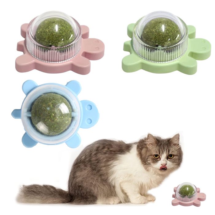 Meilleurs prix pour Boules dherbe à chat pour chats jouets muraux en forme de tortue 3 pièces pour chats dintérieur boule dherbe à chat biologiqu