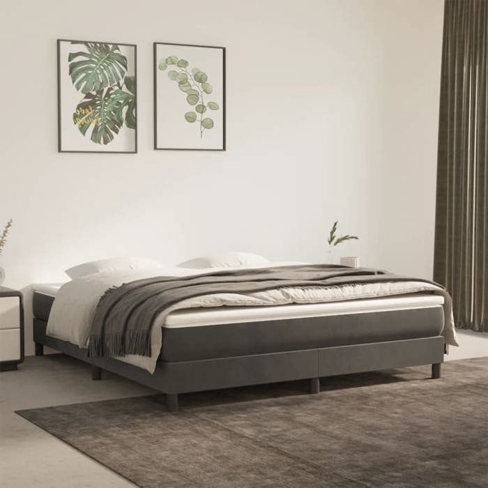 Matelas à ressorts ensachés - vidaXL - Gris foncé - 180x200 cm - Velours doux