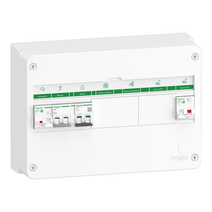 Coffret Resi9 Energy Center - SCHNEIDER - Mono 3 kWc - Onduleur centralisé - 18 modules